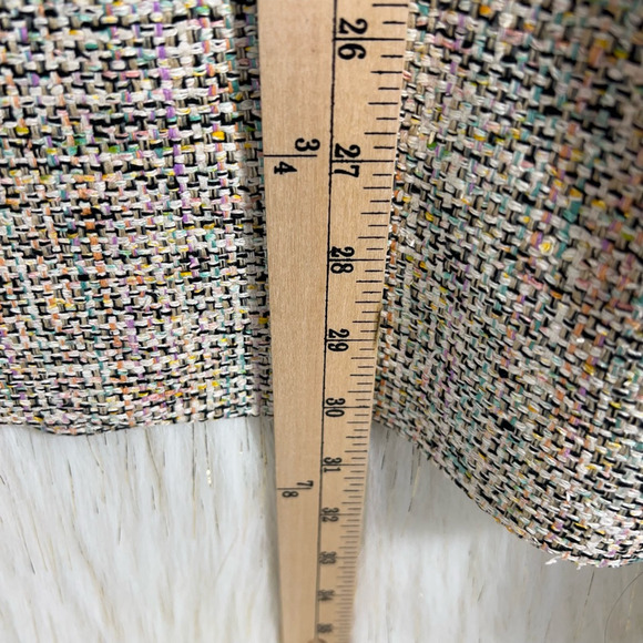 Fredys Womens Tweed Suit Jacket Blazer Gray Marled Open Front 100% Silk S 80s - Picture 3 of 7